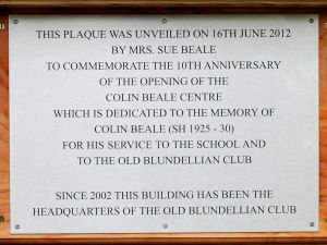 Colin Beale Centre 10th Anniversary plaque