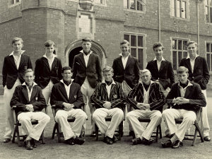 Robert Poole, rugby 1st XV photo - front row, far right