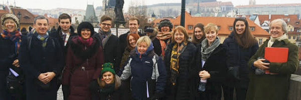 OB group, on Charles Bridge in Prague