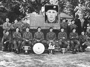 Ben Wrey with the Blundell's shooting team at Bisley in 1956